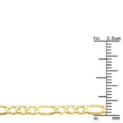 Hollow 14K Yellow Gold Figaro Chain For Men & Women 3.5mm Wide 11 Hollow 14K Yellow Gold Figaro Chain For Men & Women 3.5mm Wide -H'Hen Sale Store hollow 14k gold figaro chain for men women 35mm wide rulerye