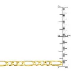 Hollow 14K Yellow Gold Figaro Chain For Men & Women 5.5mm Wide -H'Hen Sale Store hollow 14k gold figaro chain for men women 55mm wide rulerye