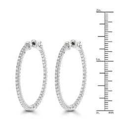 1.5in 14K White Gold Diamond Hoop Earrings Inside Out 1ct By Luxurman 12 1.5in 14K White Gold Diamond Hoop Earrings Inside Out 1ct By Luxurman -H'Hen Sale Store hoop earrings 14k diamond hoop earrings inside out 116 p 6930 rulerwh