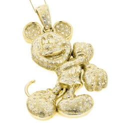 Huge 10K White Gold Diamond Mickey Mouse Pendant 4ct -H'Hen Sale Store huge 10k diamond mickey mouse pendant 4ct p 44281 ye