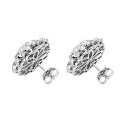 Huge 3 Carat Designer Diamond Stud Earrings For Women Cluster Flower Design -H'Hen Sale Store huge 3 carat designer diamond stud earrings for women cluster flower design backwh