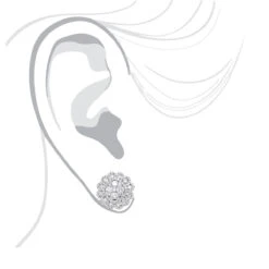 Huge 3 Carat Designer Diamond Stud Earrings For Women Cluster Flower Design -H'Hen Sale Store huge 3 carat designer diamond stud earrings for women cluster flower design bodwh