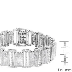 Iced Out 10K White Gold Pave Diamond Bracelet For Men 13.78 13 Iced Out 10K White Gold Pave Diamond Bracelet For Men 13.78 -H'Hen Sale Store iced out bracelets 10k pave diamond bracelet 1378 p 35747 rulerwh