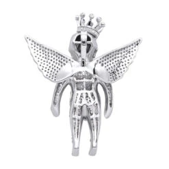 Iced Out Crowned Angel Pendant With Diamonds 10K Yellow Gold 1.5ct 13 Iced Out Crowned Angel Pendant With Diamonds 10K Yellow Gold 1.5ct -H'Hen Sale Store iced out crowned angel pendant with diamonds in 10k gold 164ct backwh