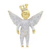 Iced Out Crowned Angel Pendant With Diamonds 10K Yellow Gold 1.5ct -H'Hen Sale Store iced out crowned angel pendant with diamonds in 10k gold 164ct mainye