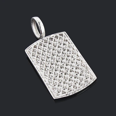 Iced Out Diamond Dog Tag Pendant 1.99ct Sterling Silver 4 Iced Out Diamond Dog Tag Pendant 1.99ct Sterling Silver - Image 2