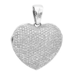 Iced Out Ladies Big Pave Diamond Heart Locket Pendant W Picture 14K Yellow Gold 16 Iced Out Ladies Big Pave Diamond Heart Locket Pendant W Picture 14K Yellow Gold -H'Hen Sale Store iced out ladies big pave diamond heart locket pendant w picture solid 14k gold 100495 back white
