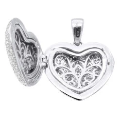 Iced Out Ladies Big Pave Diamond Heart Locket Pendant W Picture 14K Yellow Gold 21 Iced Out Ladies Big Pave Diamond Heart Locket Pendant W Picture 14K Yellow Gold -H'Hen Sale Store iced out ladies big pave diamond heart locket pendant w picture solid 14k gold 100495 box white