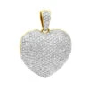 Iced Out Ladies Big Pave Diamond Heart Locket Pendant W Picture 14K Yellow Gold
