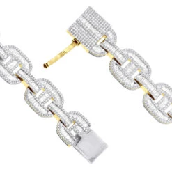 Iced Out Men's Diamond Bracelet 10K Yellow Gold 10 Carats Round Baguette Diamonds 17 Iced Out Men's Diamond Bracelet 10K Yellow Gold 10 Carats Round Baguette Diamonds -H'Hen Sale Store iced out mens diamond bracelet 10k gold 10 carats round baguette diamonds 407171 clasp yellow