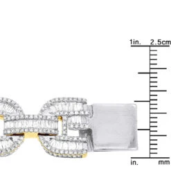 Iced Out Men's Diamond Bracelet 10K Yellow Gold 10 Carats Round Baguette Diamonds 15 Iced Out Men's Diamond Bracelet 10K Yellow Gold 10 Carats Round Baguette Diamonds -H'Hen Sale Store iced out mens diamond bracelet 10k gold 10 carats round baguette diamonds 407171 ruler yellow