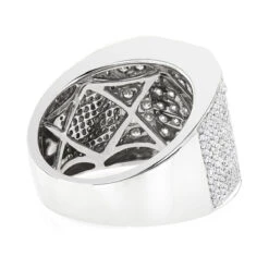 Iced Out Men's Diamond Ring 3.54ct 14K White Gold -H'Hen Sale Store iced out mens diamond ring 354ct 14k gold backwh