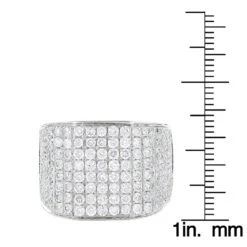 Iced Out Men's Diamond Ring 3.54ct 14K White Gold -H'Hen Sale Store iced out mens diamond ring 354ct 14k gold rulerwh