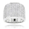 Iced Out Men's Diamond Ring 3.54ct 14K White Gold -H'Hen Sale Store iced out mens diamond ring 354ct 14k gold wh