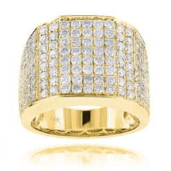 Iced Out Men's Diamond Ring 3.54ct 14K White Gold -H'Hen Sale Store iced out mens diamond ring 354ct 14k gold ye