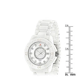 Icetime Stainless Steel & White Ceramic Case 0.15ct Ladies Diamonds Watch 9 Icetime Stainless Steel & White Ceramic Case 0.15ct Ladies Diamonds Watch -H'Hen Sale Store icetime stainless steel white ceramic case 015ct ladies diamonds watch ruler