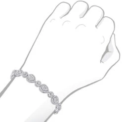 In Line 14K White Gold Unique Round Diamond Drop Bracelet For Women 7 Carat -H'Hen Sale Store in line 14k gold unique round diamond drop bracelet for women 7 carat bodwh