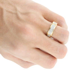 Inexpensive Men's Diamond Wedding Band 0.18ct 10K Yellow Gold 12 Inexpensive Men's Diamond Wedding Band 0.18ct 10K Yellow Gold -H'Hen Sale Store inexpensive mens diamond wedding band 018ct 10k gold 3