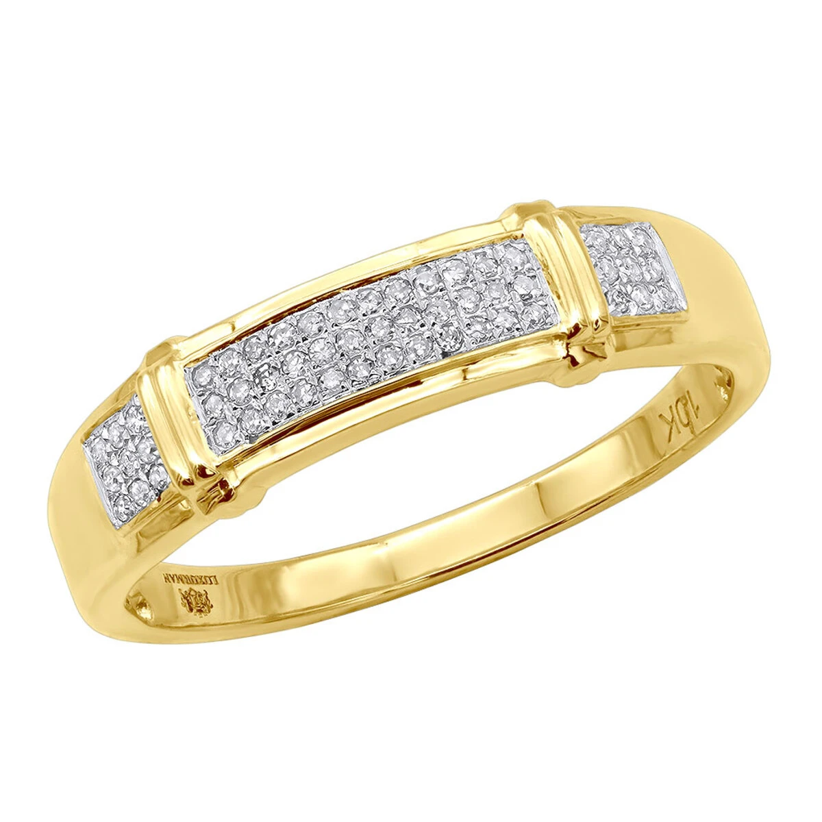 Inexpensive Men's Diamond Wedding Band 0.18ct 10K Yellow Gold 3 Inexpensive Men's Diamond Wedding Band 0.18ct 10K Yellow Gold