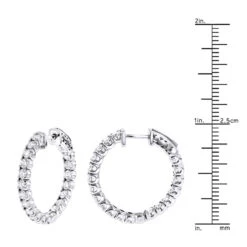 1 Inch Inside Out Classic Diamond Hoop Earrings 2.75ct 14K White Gold G-H VS-SI 12 1 Inch Inside Out Classic Diamond Hoop Earrings 2.75ct 14K White Gold G-H VS-SI -H'Hen Sale Store inside out classic diamond hoop earrings 315ct 14k gold rulerwh