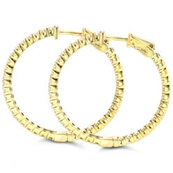 Inside Out Yellow Diamond Hoop Earrings 14K Yellow Gold By Luxurman 2.2ct. 11 Inside Out Yellow Diamond Hoop Earrings 14K Yellow Gold By Luxurman 2.2ct. -H'Hen Sale Store inside out yellow diamond hoop earrings in 14k gold by luxurman 22ct backye