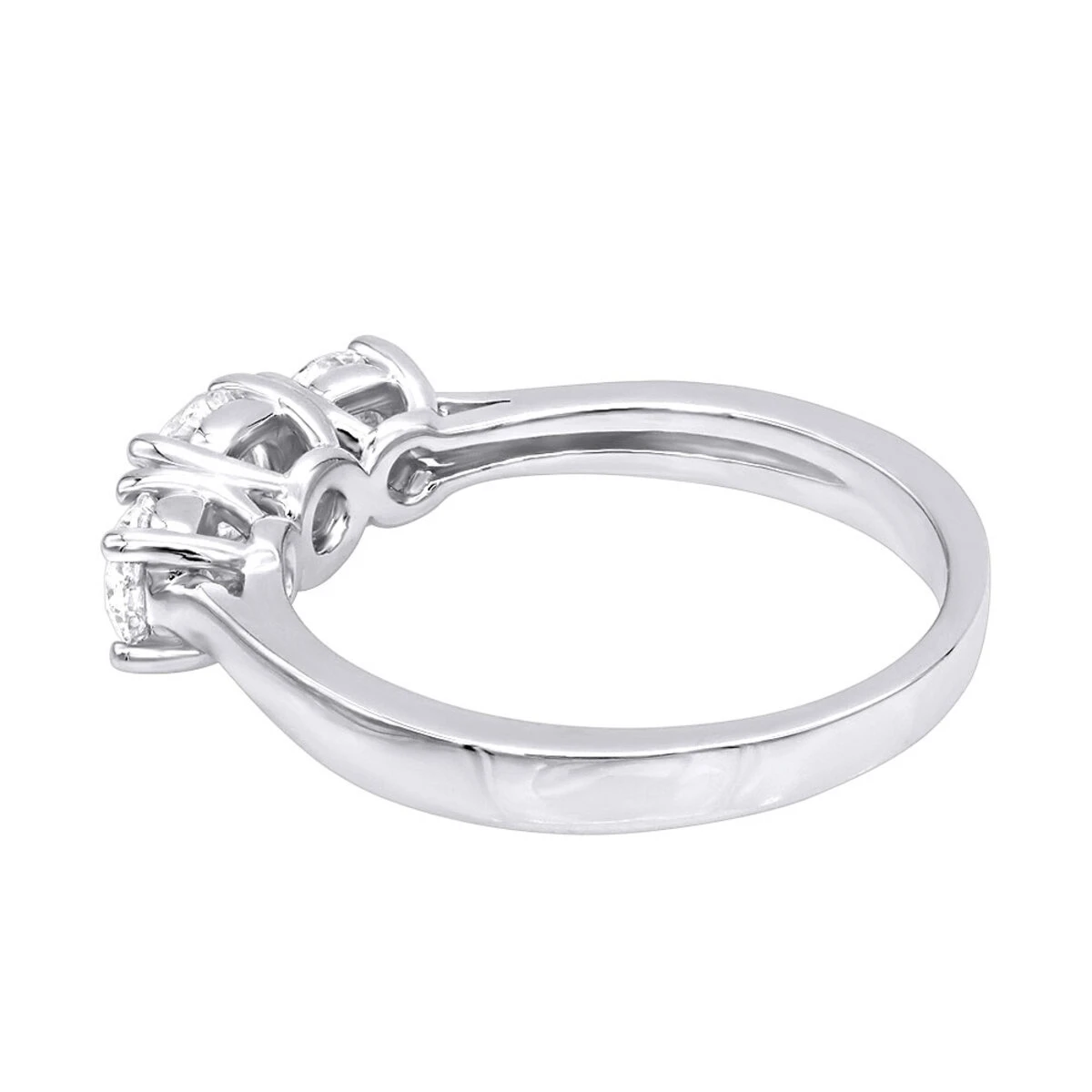 1 Carat Platinum Three Stone Diamond Engagement Ring Past Present Future 4 1 Carat Platinum Three Stone Diamond Engagement Ring Past Present Future - Image 2