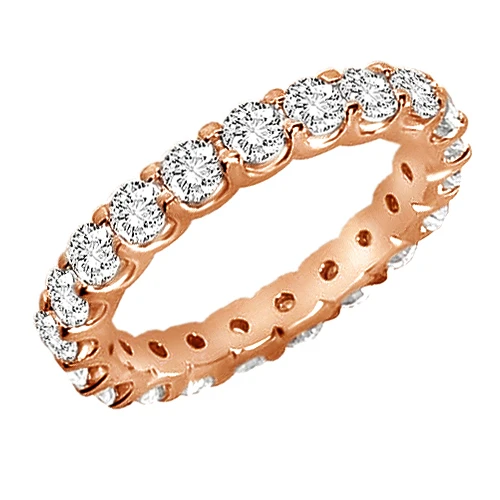 14K White Gold 2 Carat Round Diamond Eternity Band Women's Diamond Wedding Ring 5 14K White Gold 2 Carat Round Diamond Eternity Band Women's Diamond Wedding Ring - Image 3