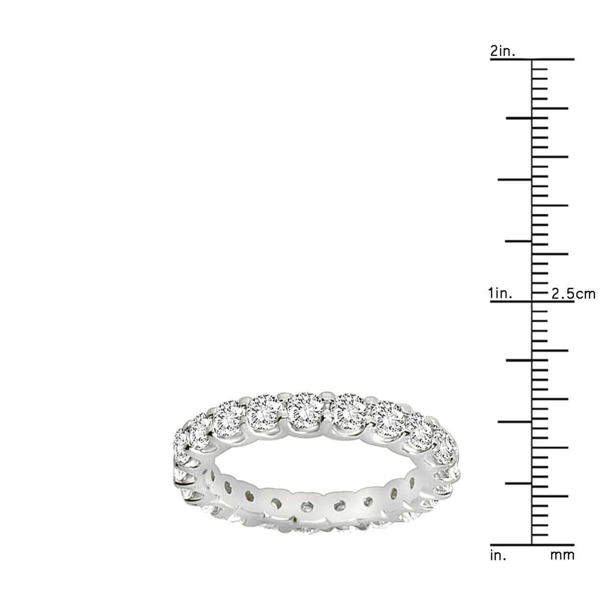14K White Gold 2 Carat Round Diamond Eternity Band Women's Diamond Wedding Ring 8 14K White Gold 2 Carat Round Diamond Eternity Band Women's Diamond Wedding Ring - Image 6