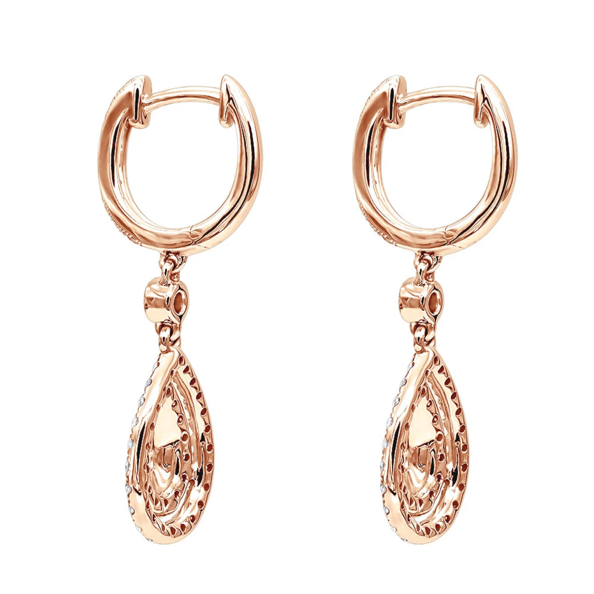 14K White Gold Diamond Dangle Drop Earrings For Women By Luxurman 1.2ct 8 14K White Gold Diamond Dangle Drop Earrings For Women By Luxurman 1.2ct - Image 6