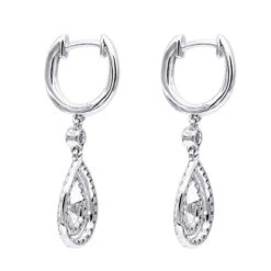 14K White Gold Diamond Dangle Drop Earrings For Women By Luxurman 1.2ct 17 14K White Gold Diamond Dangle Drop Earrings For Women By Luxurman 1.2ct -H'Hen Sale Store jewelry 14k gold diamond dangle drop earrings for women by luxurman 12ct backwh