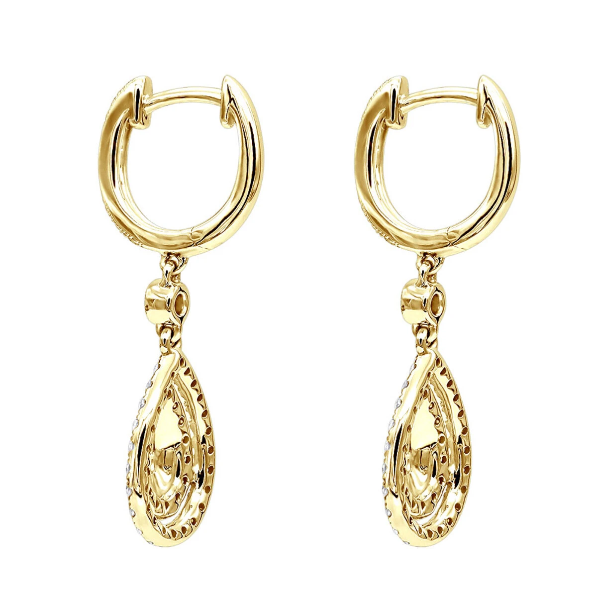 14K White Gold Diamond Dangle Drop Earrings For Women By Luxurman 1.2ct 7 14K White Gold Diamond Dangle Drop Earrings For Women By Luxurman 1.2ct - Image 5