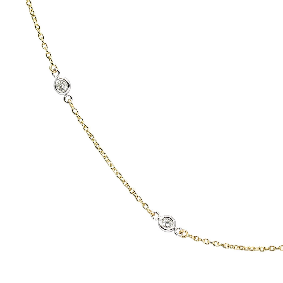 14K Yellow Gold Diamonds By The Yard Station Necklace For Women 0.5 Adjustable 13 14K Yellow Gold Diamonds By The Yard Station Necklace For Women 0.5 Adjustable - Image 11