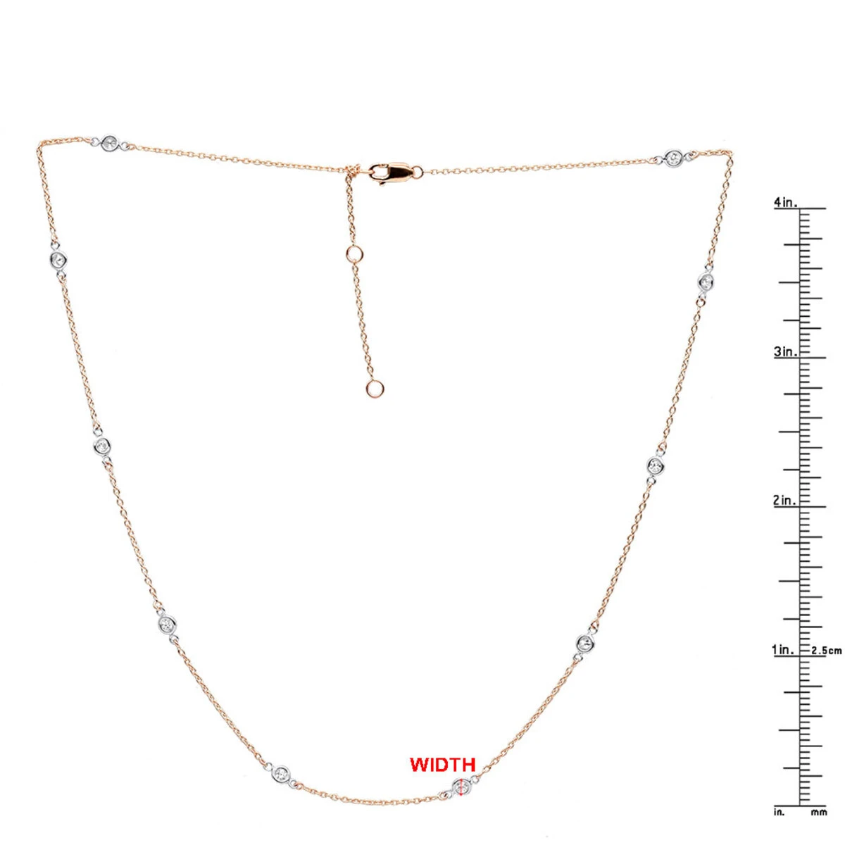 14K Yellow Gold Diamonds By The Yard Station Necklace For Women 0.5 Adjustable 17 14K Yellow Gold Diamonds By The Yard Station Necklace For Women 0.5 Adjustable - Image 15