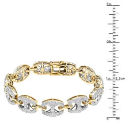 14K Yellow Gold Gucci Link Diamond Bracelet For Ladies 5 Carat By LUXURMAN -H'Hen Sale Store jewelry 14k gold gucci link diamond bracelet for ladies 5 carat by luxurman rulerye