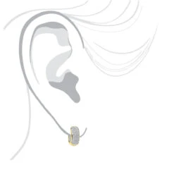 14K White Gold Huggies Small Inside Out Diamond Hoop Earrings 0.7ct -H'Hen Sale Store jewelry 14k gold huggies small inside out diamond hoop earrings 07ct body yellow 1