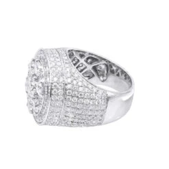 14K White Gold Joe Rodeo Designer Men's Round Diamond 8.19Ct Pinky Ring -H'Hen Sale Store jewelry 14k gold joe rodeo designer mens round diamond ring 819ct pinky rings backwh