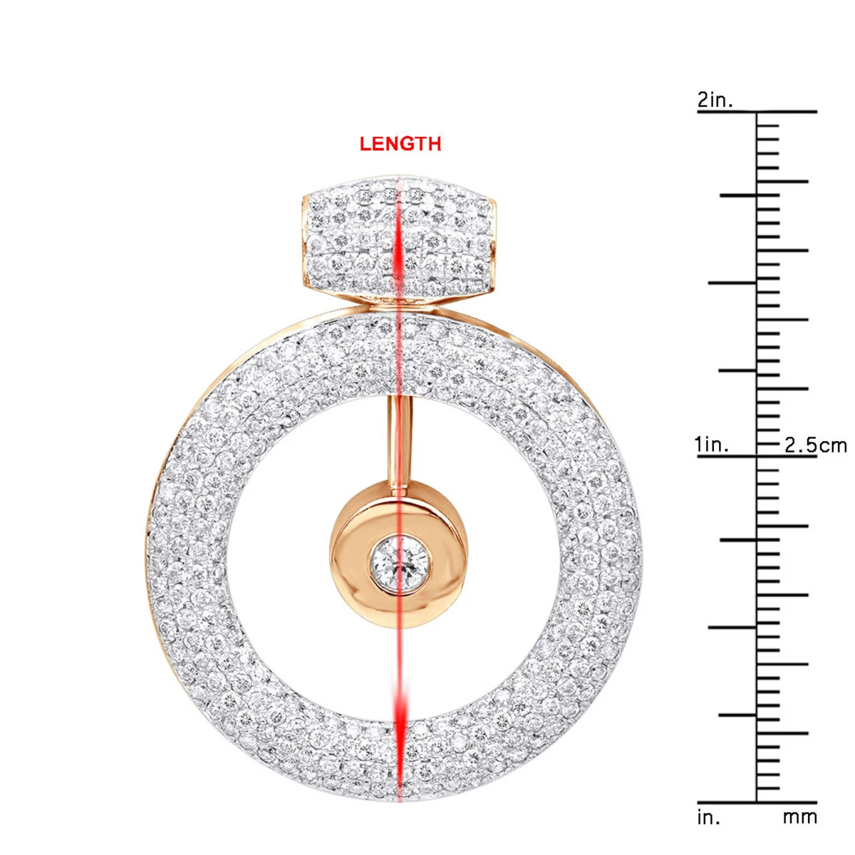 14K White Gold Large Round Shape Diamond Circle Pendant For Women 5.25CT Luxurman 14 14K White Gold Large Round Shape Diamond Circle Pendant For Women 5.25CT Luxurman - Image 12