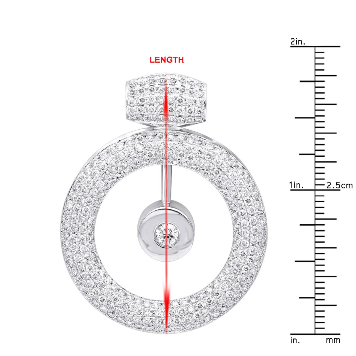 14K White Gold Large Round Shape Diamond Circle Pendant For Women 5.25CT Luxurman 12 14K White Gold Large Round Shape Diamond Circle Pendant For Women 5.25CT Luxurman - Image 10