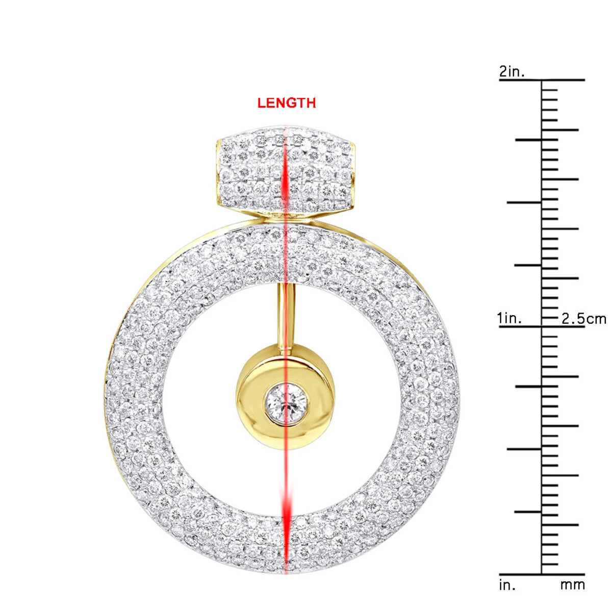 14K White Gold Large Round Shape Diamond Circle Pendant For Women 5.25CT Luxurman 13 14K White Gold Large Round Shape Diamond Circle Pendant For Women 5.25CT Luxurman - Image 11