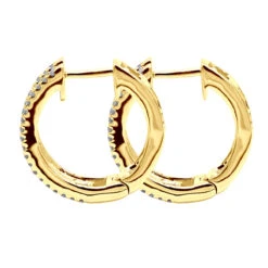 14K White Gold Natural Blue Sapphire And Diamond Huggie Earrings For Women 1ct -H'Hen Sale Store jewelry 14k gold natural blue sapphire and diamond huggie earrings for women 085ct backye