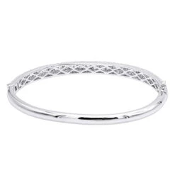 14K White Gold Pave Diamond Bangle Bracelet For Women 4.75ct By LUXURMAN 17 14K White Gold Pave Diamond Bangle Bracelet For Women 4.75ct By LUXURMAN -H'Hen Sale Store jewelry 14k gold pave diamond bangle bracelet for women 475ct by luxurman backwh