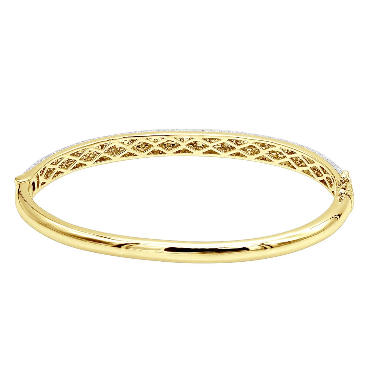 14K White Gold Pave Diamond Bangle Bracelet For Women 4.75ct By LUXURMAN 7 14K White Gold Pave Diamond Bangle Bracelet For Women 4.75ct By LUXURMAN - Image 5