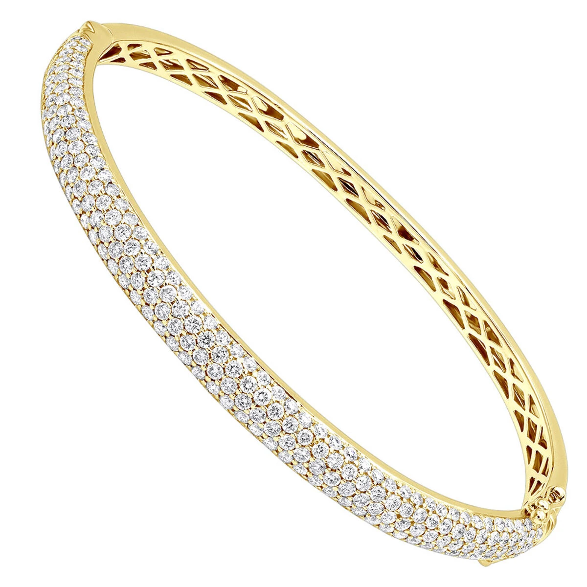 14K White Gold Pave Diamond Bangle Bracelet For Women 4.75ct By LUXURMAN 4 14K White Gold Pave Diamond Bangle Bracelet For Women 4.75ct By LUXURMAN - Image 2