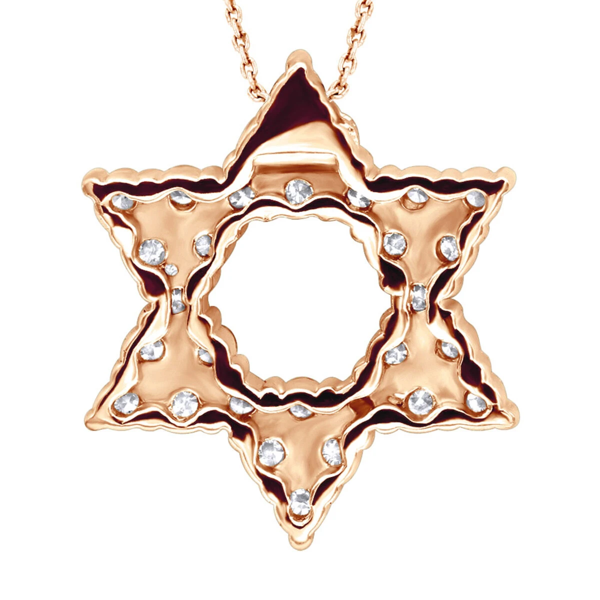 14K White Gold Pave Diamond Star Of David Necklace Jewish Pendant W Chain 0.65ct 8 14K White Gold Pave Diamond Star Of David Necklace Jewish Pendant W Chain 0.65ct - Image 6