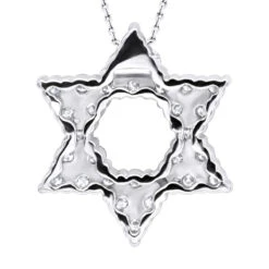 14K White Gold Pave Diamond Star Of David Necklace Jewish Pendant W Chain 0.65ct 13 14K White Gold Pave Diamond Star Of David Necklace Jewish Pendant W Chain 0.65ct -H'Hen Sale Store jewelry 14k gold pave diamond star of david necklace jewish pendant w chain 065ct backwh