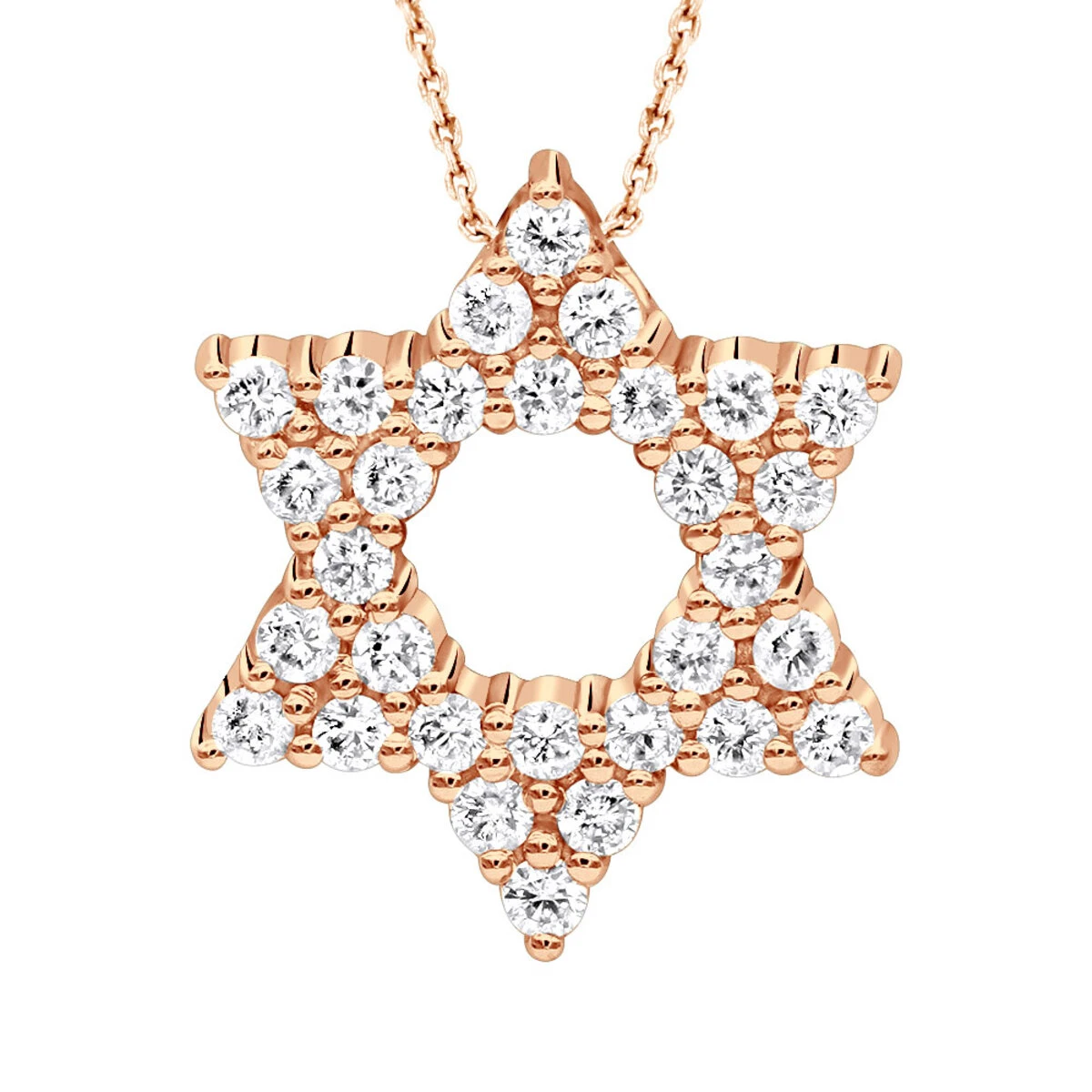 14K White Gold Pave Diamond Star Of David Necklace Jewish Pendant W Chain 0.65ct 5 14K White Gold Pave Diamond Star Of David Necklace Jewish Pendant W Chain 0.65ct - Image 3