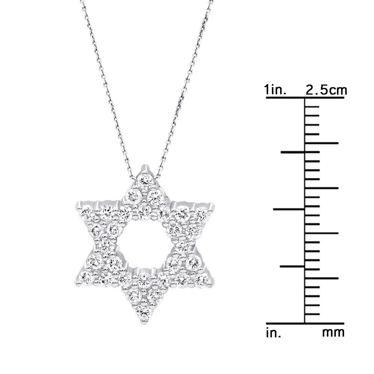 14K White Gold Pave Diamond Star Of David Necklace Jewish Pendant W Chain 0.65ct 10 14K White Gold Pave Diamond Star Of David Necklace Jewish Pendant W Chain 0.65ct - Image 8