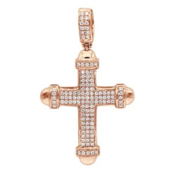 14K White Gold Real Diamond Cross Pendant For Men & Women 0.35ct Bottony Trefly 12 14K White Gold Real Diamond Cross Pendant For Men & Women 0.35ct Bottony Trefly -H'Hen Sale Store jewelry 14k gold real diamond cross pendant for men women 035ct bottony trefly ro