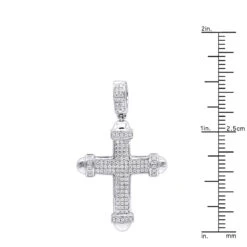 14K White Gold Real Diamond Cross Pendant For Men & Women 0.35ct Bottony Trefly 17 14K White Gold Real Diamond Cross Pendant For Men & Women 0.35ct Bottony Trefly -H'Hen Sale Store jewelry 14k gold real diamond cross pendant for men women 035ct bottony trefly rulerwh