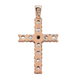14K White Gold White And Black Diamond Cross Pendant For Men & Women 1.33ct 15 14K White Gold White And Black Diamond Cross Pendant For Men & Women 1.33ct -H'Hen Sale Store jewelry 14k gold white and black diamond cross pendant for men women 133ct backro
